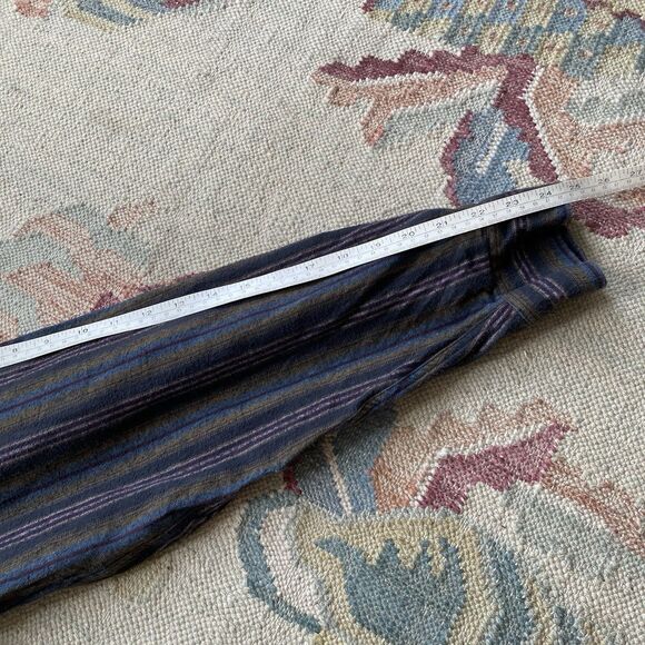 Vintage 90s Sears Flannel Shirt XL Tall Brown Stripe Blanket Cotton - Picture 7 of 7